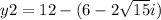 y2=12-(6-2\sqrt{15}i)