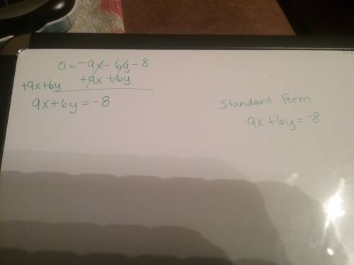 *remember that in standard form you cant use !  give me the standard form of this equation.