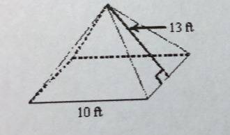 4. find the volume of the square pyramid shown. round to the nearest tenth if necessary. 33.3 ft^3 4