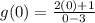 g(0)=\frac{2(0)+1}{0-3}