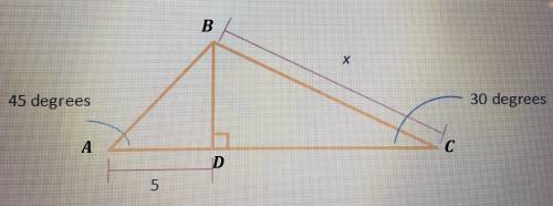 What is the length of x in the diagram below?  topic