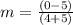 m=\frac{(0-5)}{(4+5)}