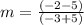 m=\frac{(-2-5)}{(-3+5)}