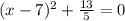 (x-7)^{2}+\frac{13}{5}=0
