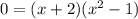 0=(x+ 2)(x^2-1)