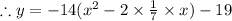 \therefore y=-14(x^2-2\times \frac{1}{7}\times x)-19
