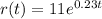 r(t)=11e^{0.23t}