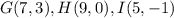 G(7, 3),H(9, 0),I(5, -1)