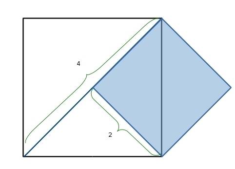 The diagonals of a square are 4 meters long. the side of this square is equal to the diagonal of a s