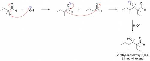 Draw the structure of the product formed when 2-methylbutanal is treated with cold aqueous base.