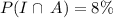 P(I \cap \: A) = 8\%