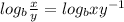 log_b\frac{x}{y}=log_bxy^{-1}