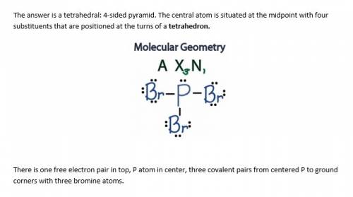 What is the arrangement of electron pairs of pbr3?  predict the molecular shape of a pbr3 molecule?