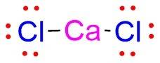 How many electrons are used to draw the electron-dot structure for calcium chloride (an ionic compou