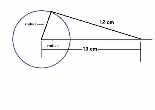 Find the radius of a circle if a tangent segment to the circle is 12 cm long and the endpoint of the