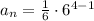 a_n=\frac{1}{6}\cdot 6^{4-1}