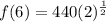 f(6)=440(2)^\frac{1}{2}