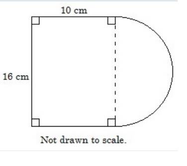 The drawing is composed of a rectangle and a semicircle find the area of the figure to the nearest u