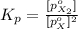 K_p=\frac{[p_{X_2}^o]}{[p_{X}^{o}]^2}