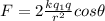 F = 2\frac{kq_1q}{r^2} cos\theta