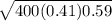 \sqrt{400(0.41) 0.59}