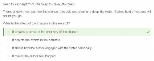 Read this excerpt from the way to rainy mountain. there, at dawn, you can feel the silence. it is co