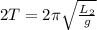2T = 2\pi \sqrt{\frac{L_{2}}{g}}