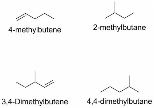 What is the name of this hydrocarbon?  2-dimethylyne 2-methylbutane 4-methylbutene 4,3-methylbutyne