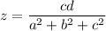 z=\dfrac{cd}{a^2+b^2+c^2}
