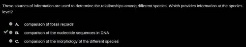 These sources of information are used to determine the relationships among different species. which
