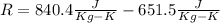 R=840.4 \frac{J}{Kg-K}- 651.5 \frac{J}{Kg-K}