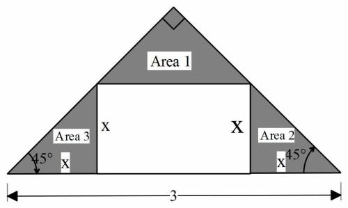 Asquare is inscribed in a right isosceles triangle, such that two of its vertices lie on the hypoten
