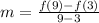 m= \frac{f(9)-f(3)}{9-3}