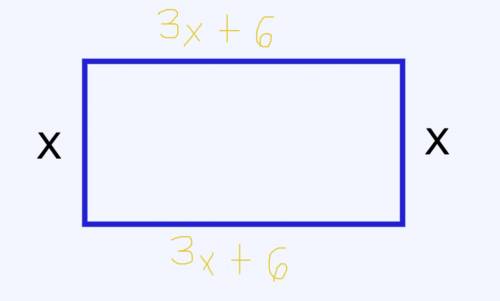The perimeter of a rectangle is 124 cm. the length is six more than three times the width. what are