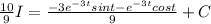 \frac{10}{9}I=\frac{-3e^{-3t} sint-e^{-3t} cost }{9}+C