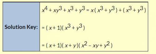 Factor x^4 + x y^3 + x^3 + y^3 completely. show your work.  hint:  first factor out a monomial.