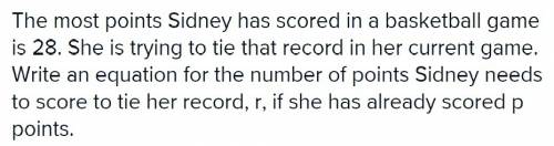 The most points sidney has scored in a basketball game is 2 8. she is trying to tie that record in h