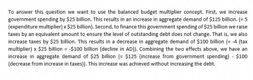 B. determine one possible combination of government spending increases and tax increases that would
