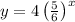 y=4\left( \frac{5}{6} \right)^x