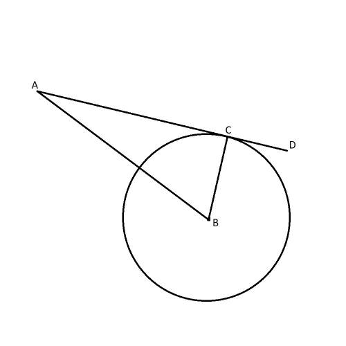 If line ad is a tangent to circle b at point c, and m∠abc = 55º, what is the measure of ∠bad?  135º
