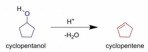 What alkene(s) would be produced from the dehydration of cyclopentanol?  (enter none in the unused