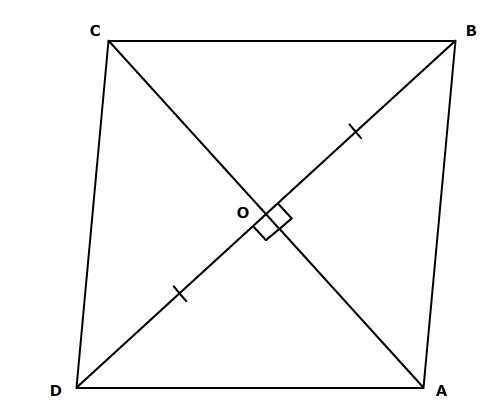 Which statement describes a parallelogram that must be a square?  (a) a parallelogram with diagonals