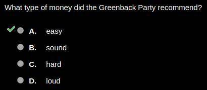 What kind of money did the greenback party recommend?