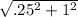 \sqrt{.25^2+1^2}