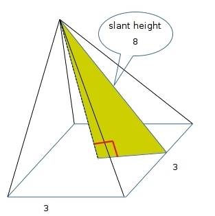 Find the surface area of the solid. round to the nearest whole unit, if necessary. a square pyramid