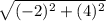 \sqrt{ (-2)^{2} + (4)^{2} }