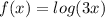 f(x)=log(3x)