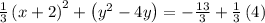 \frac{1}{3}\left(x+2\right)^2+\left(y^2-4y\right)=-\frac{13}{3}+\frac{1}{3}\left(4\right)