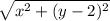 \sqrt{x^2+(y-2)^2}