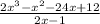 \frac{2x^3-x^2-24x+12}{2x-1}